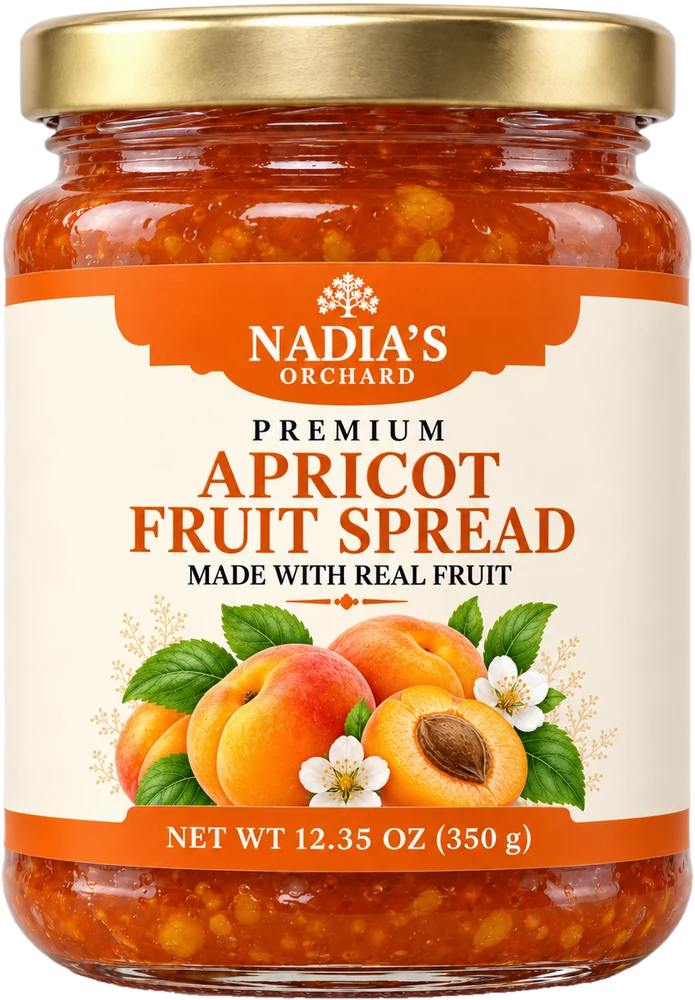 Nadia's Orchard premium apricot fruit spread