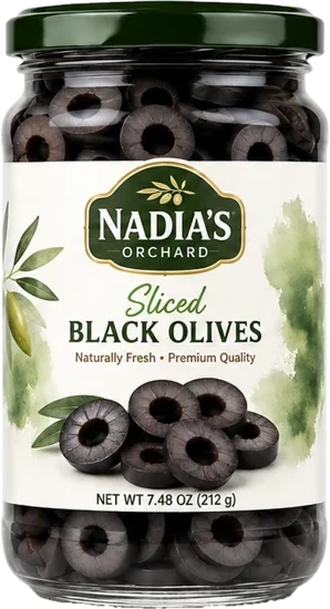 Sliced black olives jar